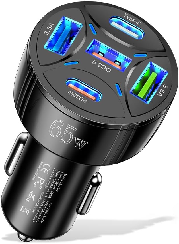 Fast 65W USB C Car Charger - Alanph