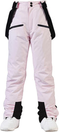 Women's Detachable Ski Bib Pants - Insulated Waterproof Snow Pants