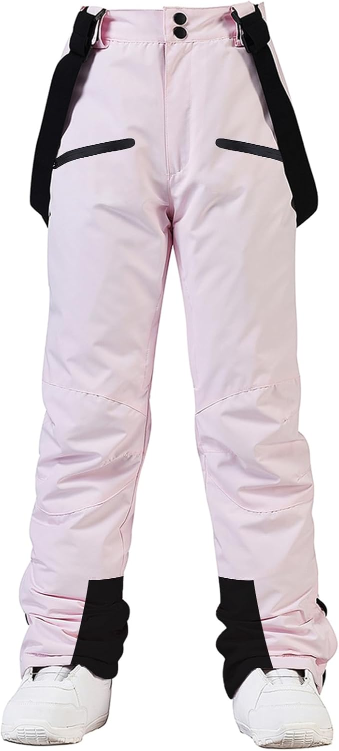 RIUIYELE Women's Detachable Ski Bib Pants for Winter Sports
