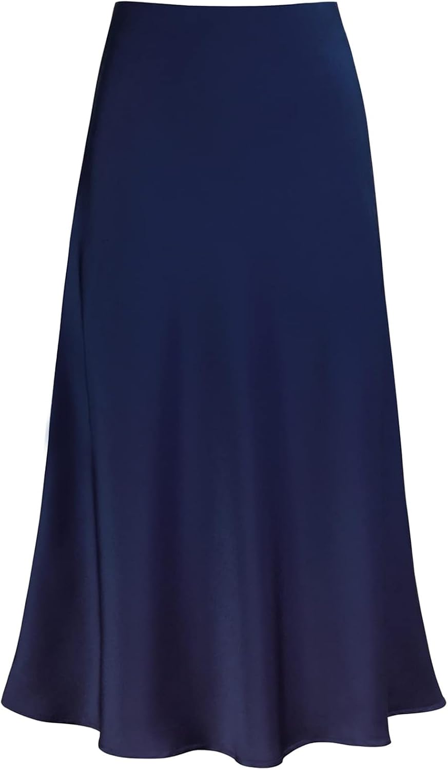 Modegal Women's Satin High Waist Flared A Line Midi Skirt