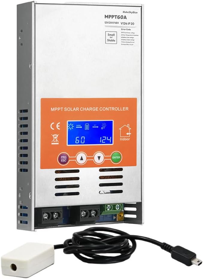 60A MPPT Solar Charge Controller with Auto Voltage Detection