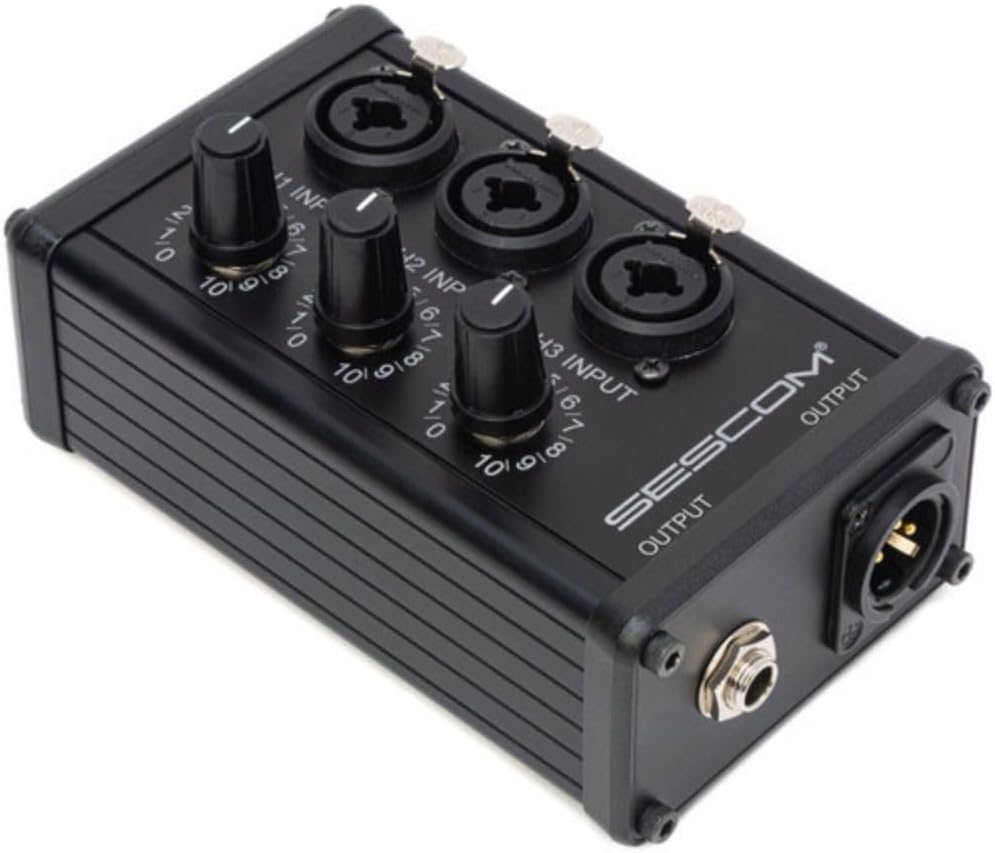 Sescom SES-3MIX Passive XLR Mixer for Multiple Mic/Line Signals