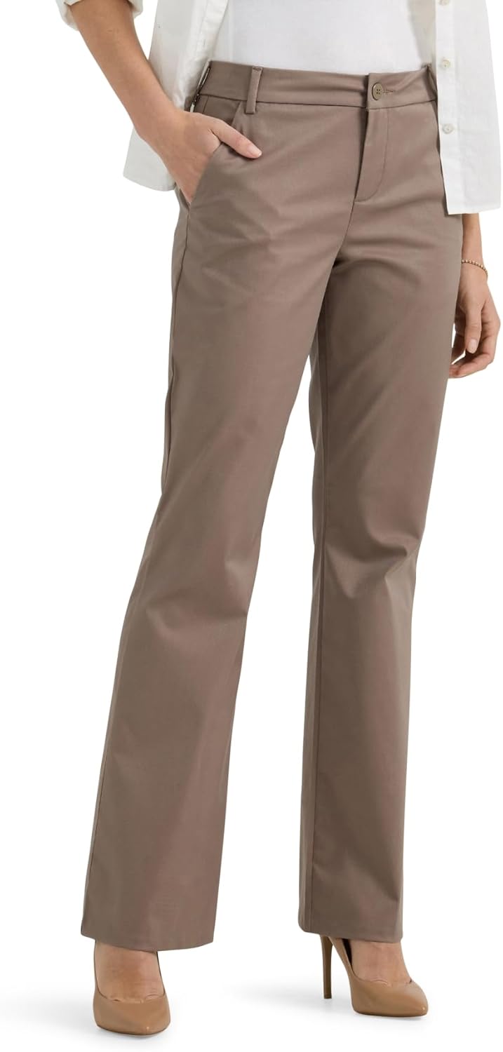 Lee Womens Wrinkle Free Mid Rise Bootcut Pant for Effortless Style