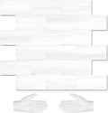 STICKGOO 10-Sheet Subway Tile Peel and Stick Backsplash - Marble Look