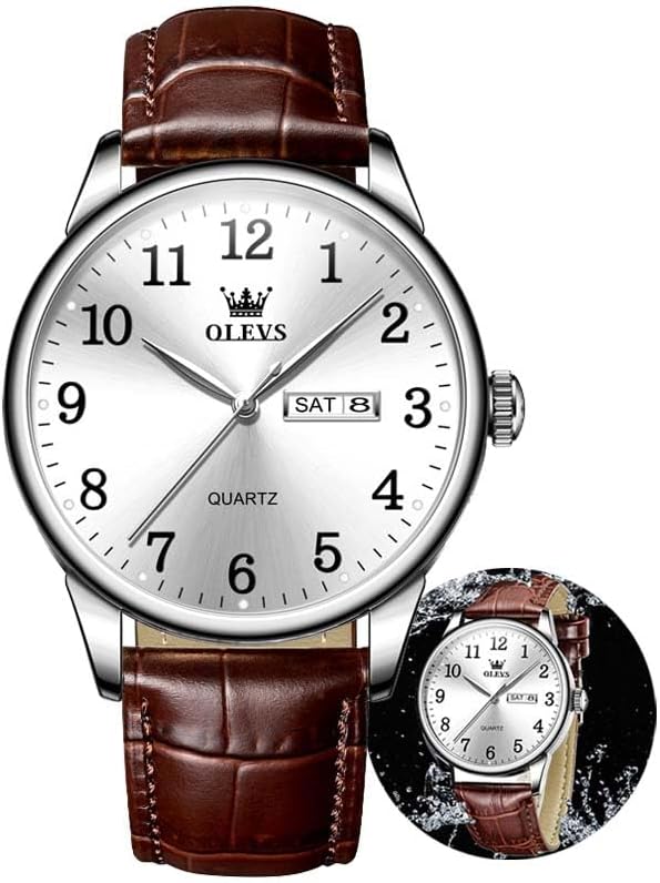 Classic Leather Mens Watch | Waterproof Quartz Timepiece