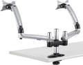 Dual Apple Desk Mount Spring Arm Grommet Base - Silver - Dual Monitor