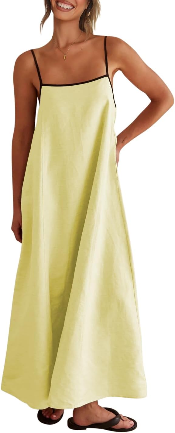 Shy Velvet Women's Linen Maxi Dress for Summer and Fall Fun