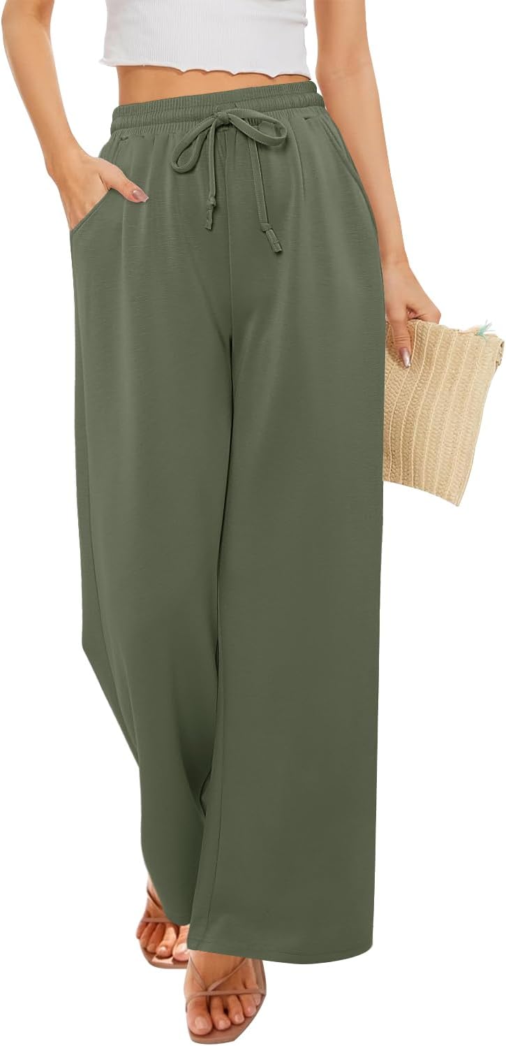 Angerella Womens Baggy Wide Leg Pants for Casual Comfort
