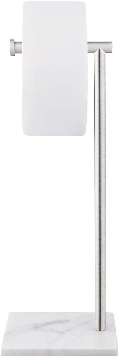 KES Natural Marble Toilet Paper Holder Stand with Brushed Finish