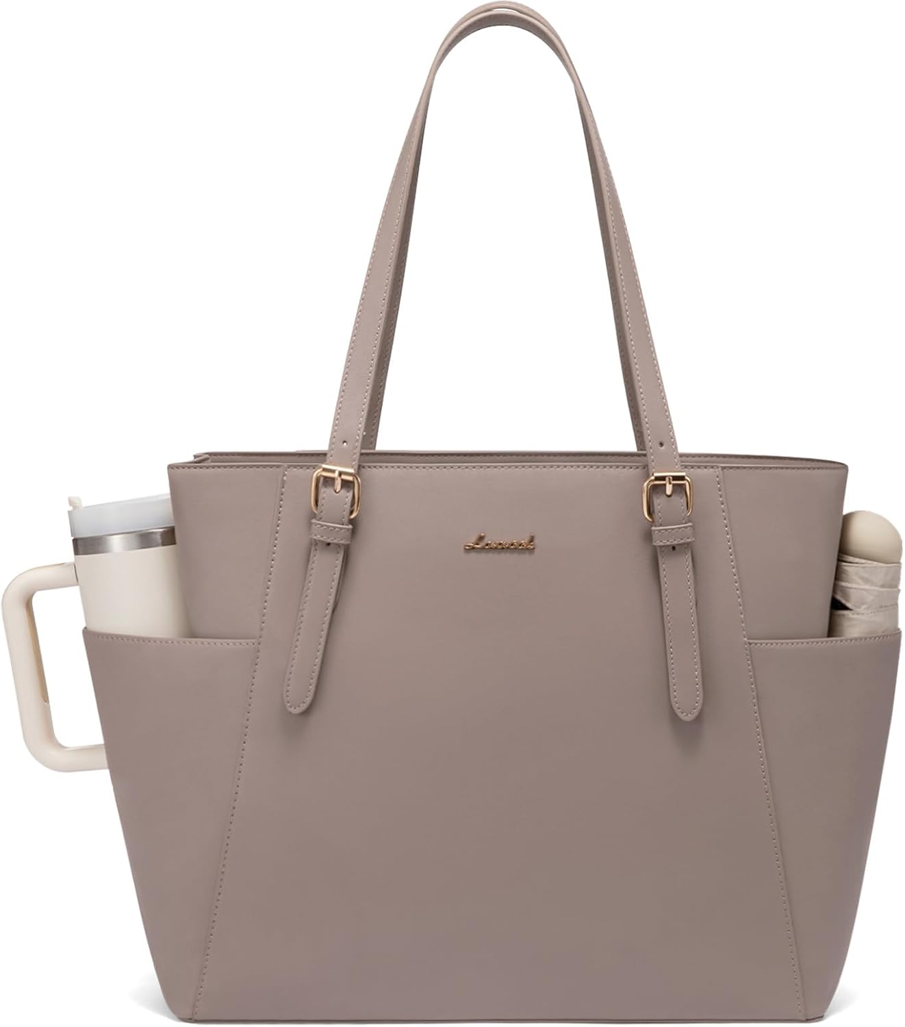 LOVEVOOK Laptop Tote Bag for Women with Large Cup Holder