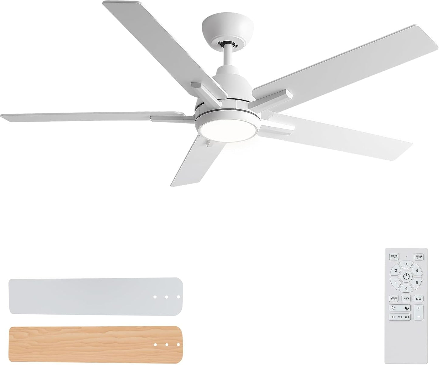 Sevenine 52 Inch Ceiling Fan with Lights and Remote Control