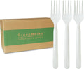 GreenWorks 1000 Count 7in Heavy-duty Compostable Forks - Bulk Eco
