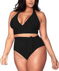 Sovoyontee Women's Plus Size High Waisted Tummy Control Swimwear