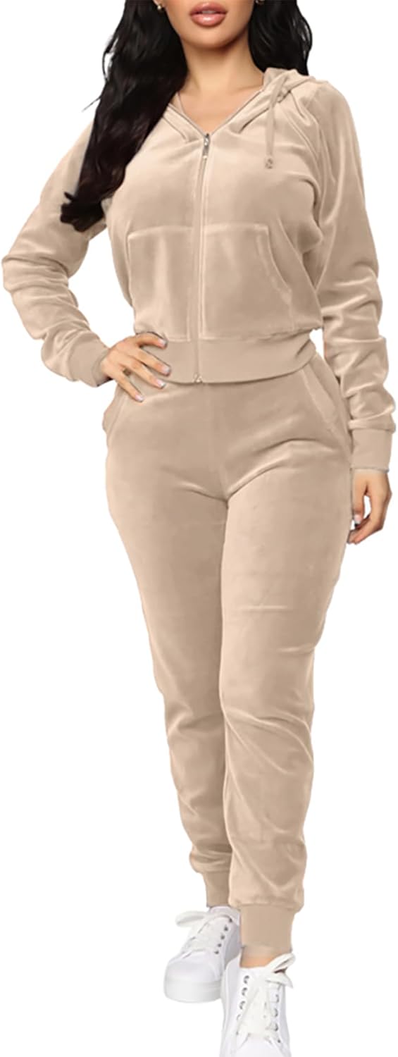 BOGURST Velour Tracksuit Set for Women: Stylish and Comfortable