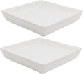 Square Plant Saucer 10 in 2 Pack - Durable Glazed Ceramic Trays