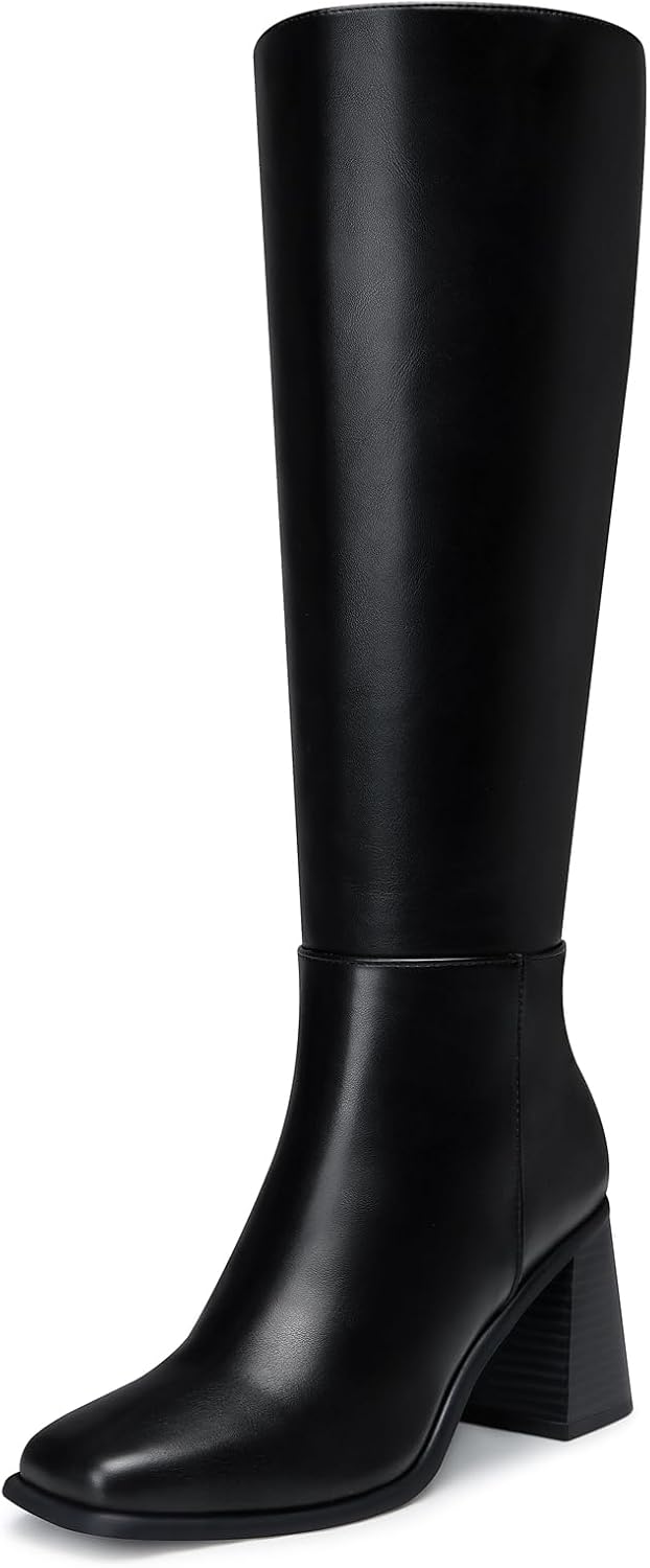 CELLENZ Women's Knee High Boots: 3 Inch Chunky Heel Style