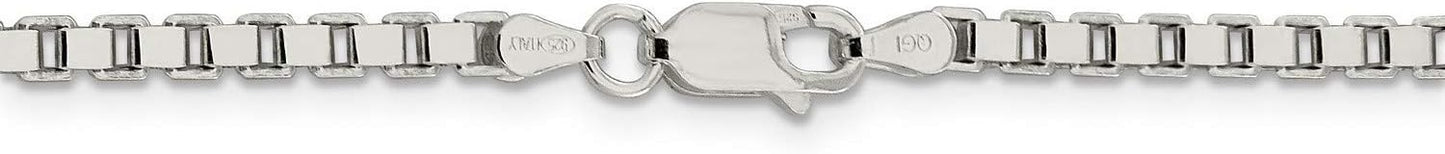 Classic Box Chain Necklace in .925 Sterling Silver - 30 in