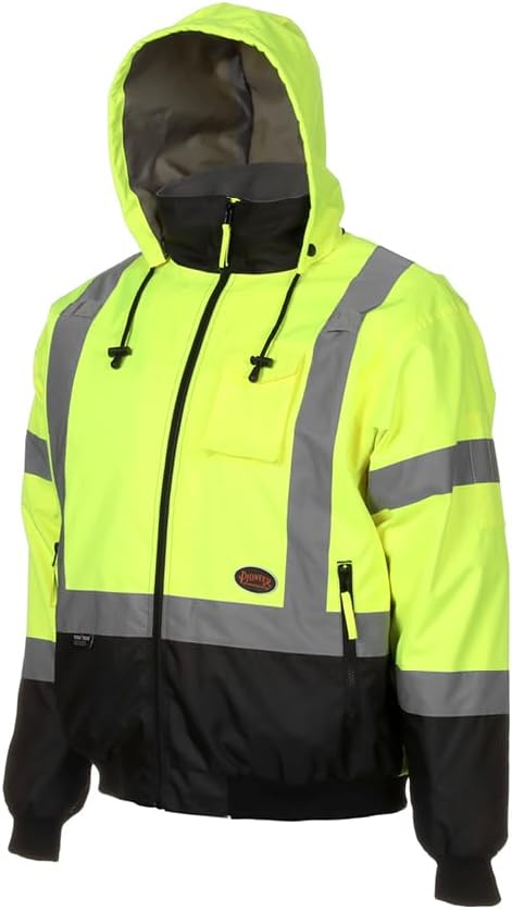 Pioneer Hi Vis Safety Bomber Jacket for Cold Weather Protection