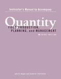 Quantity Food Production, Planning, and Management Instructor's Manual