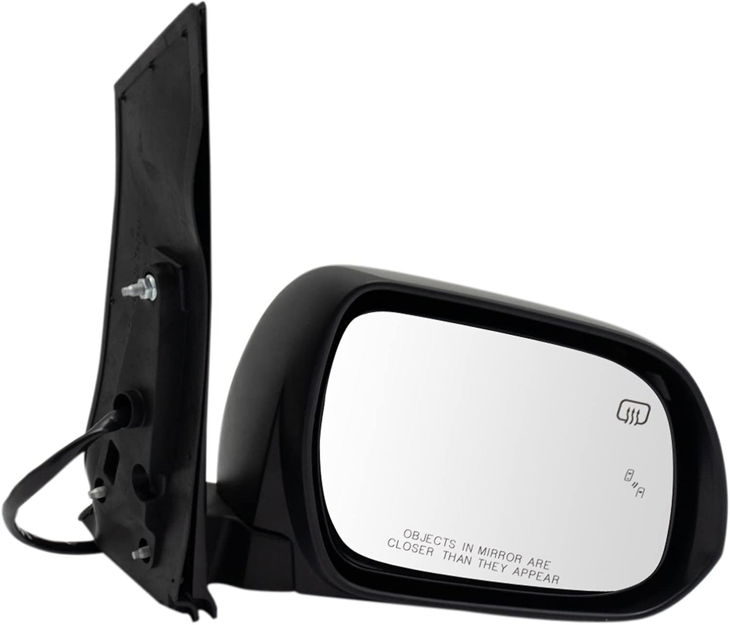 TRQ Mirror Power Heated Black Blind Spot for Toyota Sienna