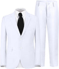 Boys White Slim Fit Suit Set for Formal Wedding - Classic Cut
