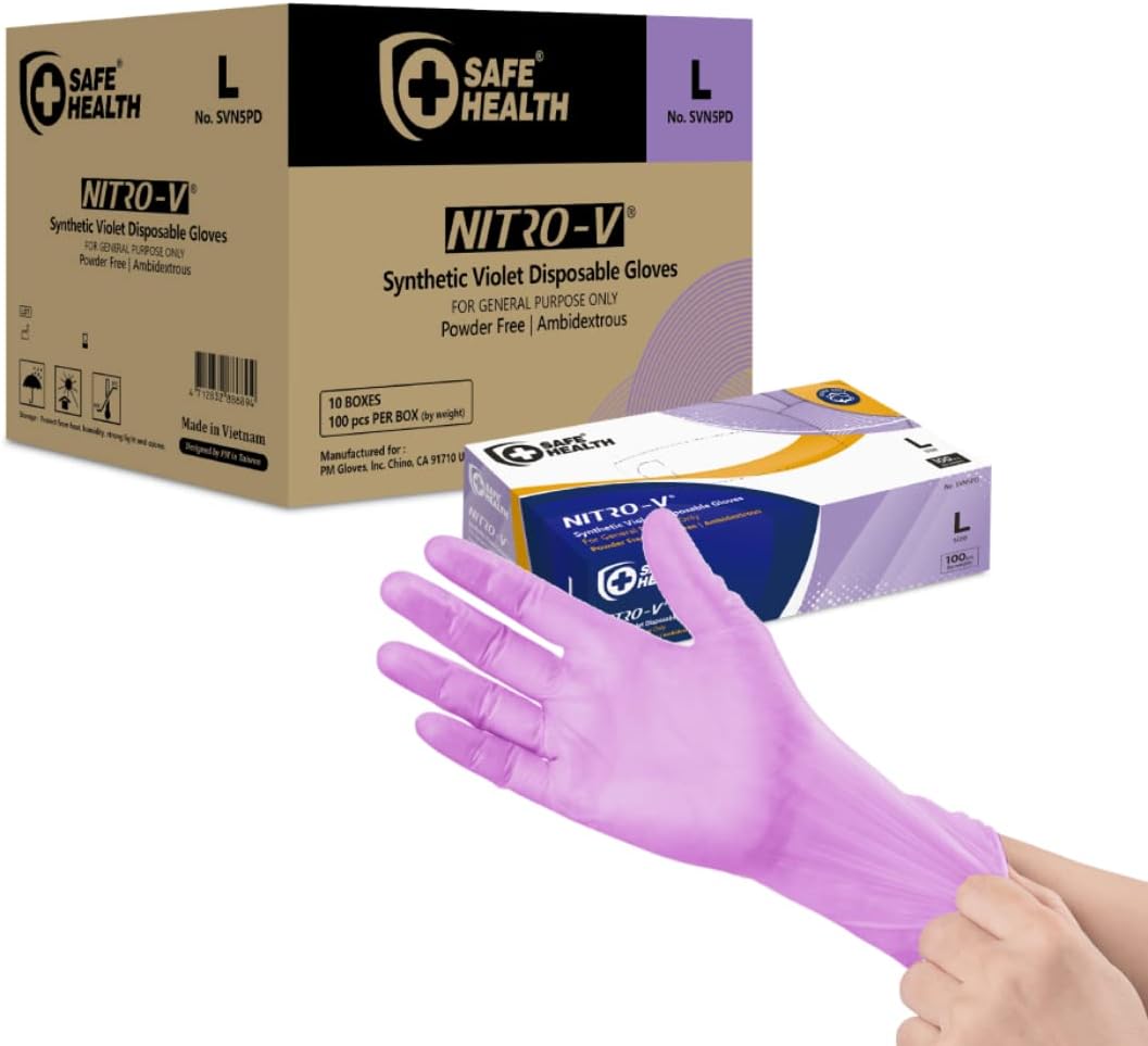 Safe Health NITRO-V Disposable Gloves for Housework and Tattoo Use