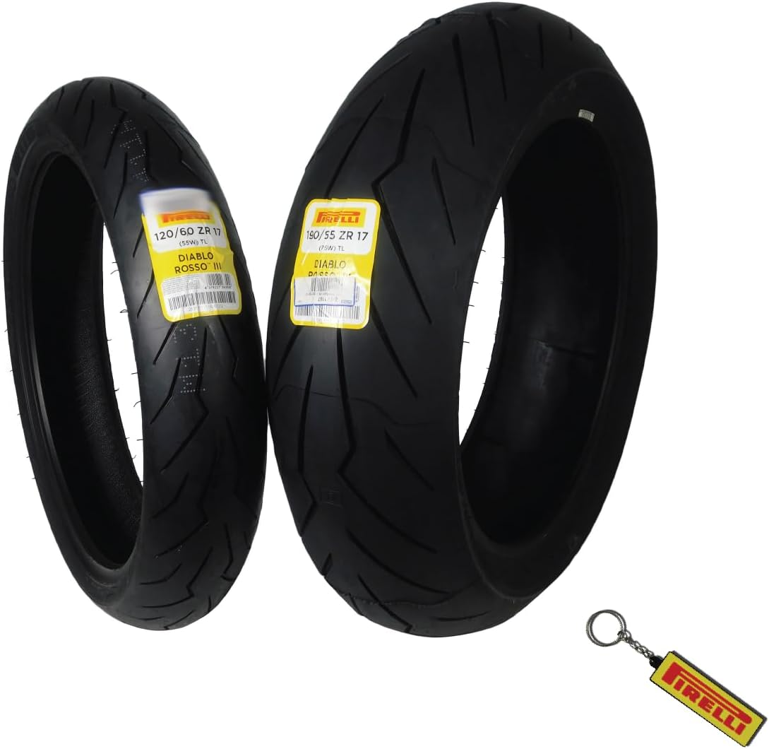 Pirelli Diablo Rosso III Motorcycle Tire Set for Sport Bikes