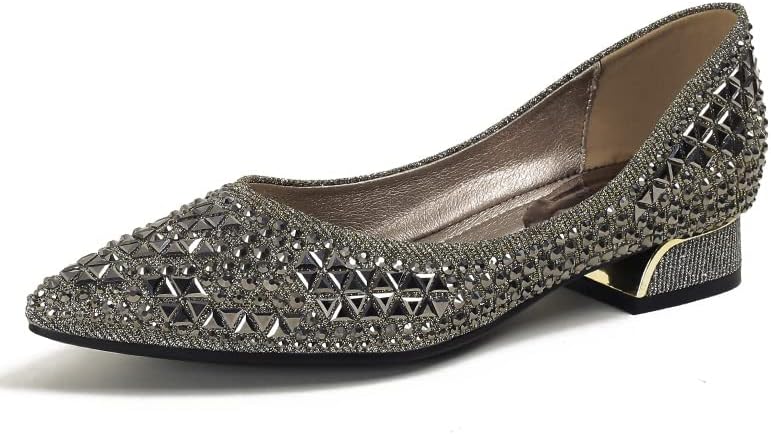Comfortable Rhinestone Pointed Head Ballet Flats for Women