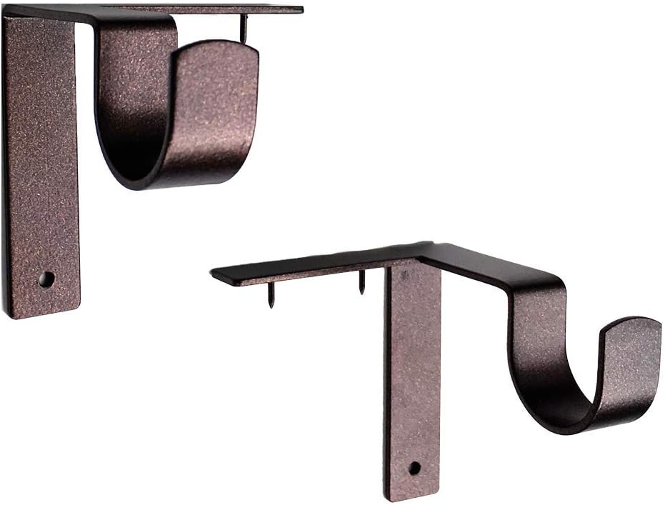 Easy-Install Bronze Curtain Rod Brackets
