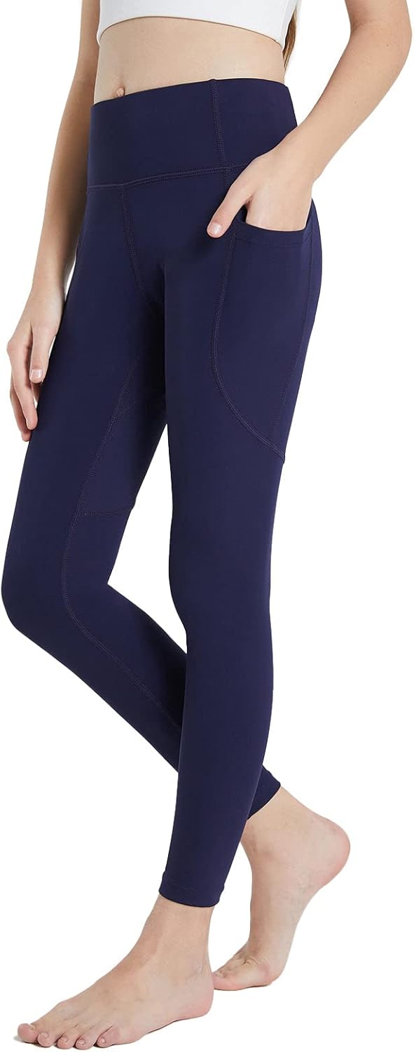 BALEAF Girls Leggings Dance Tights with Pocket for Kids