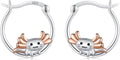 Hypoallergenic Panda Hoop Earrings for Women - Cute Sterling Silver