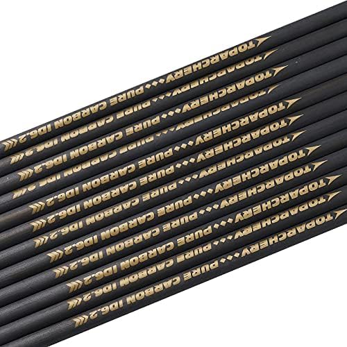TOPARCHERY Arrow Shafts Pure Carbon 33 Inch for DIY Hunting