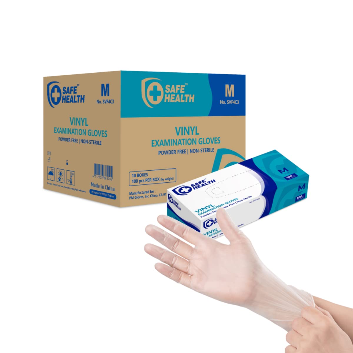 Safe Health Vinyl Exam Disposable Gloves for Medical Use