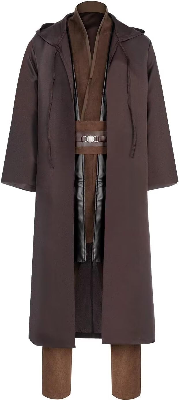 Knight Costume Adult Men's Tunic Hooded Robe for Halloween Fun