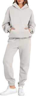 Womens 2 Piece Y2K Tracksuit Sweat Set - Oversized Hoodie Joggers