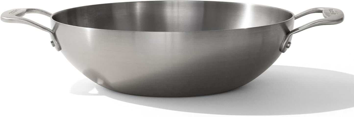 10 Inch Stainless Steel Kadai Pan for Professional Cooking