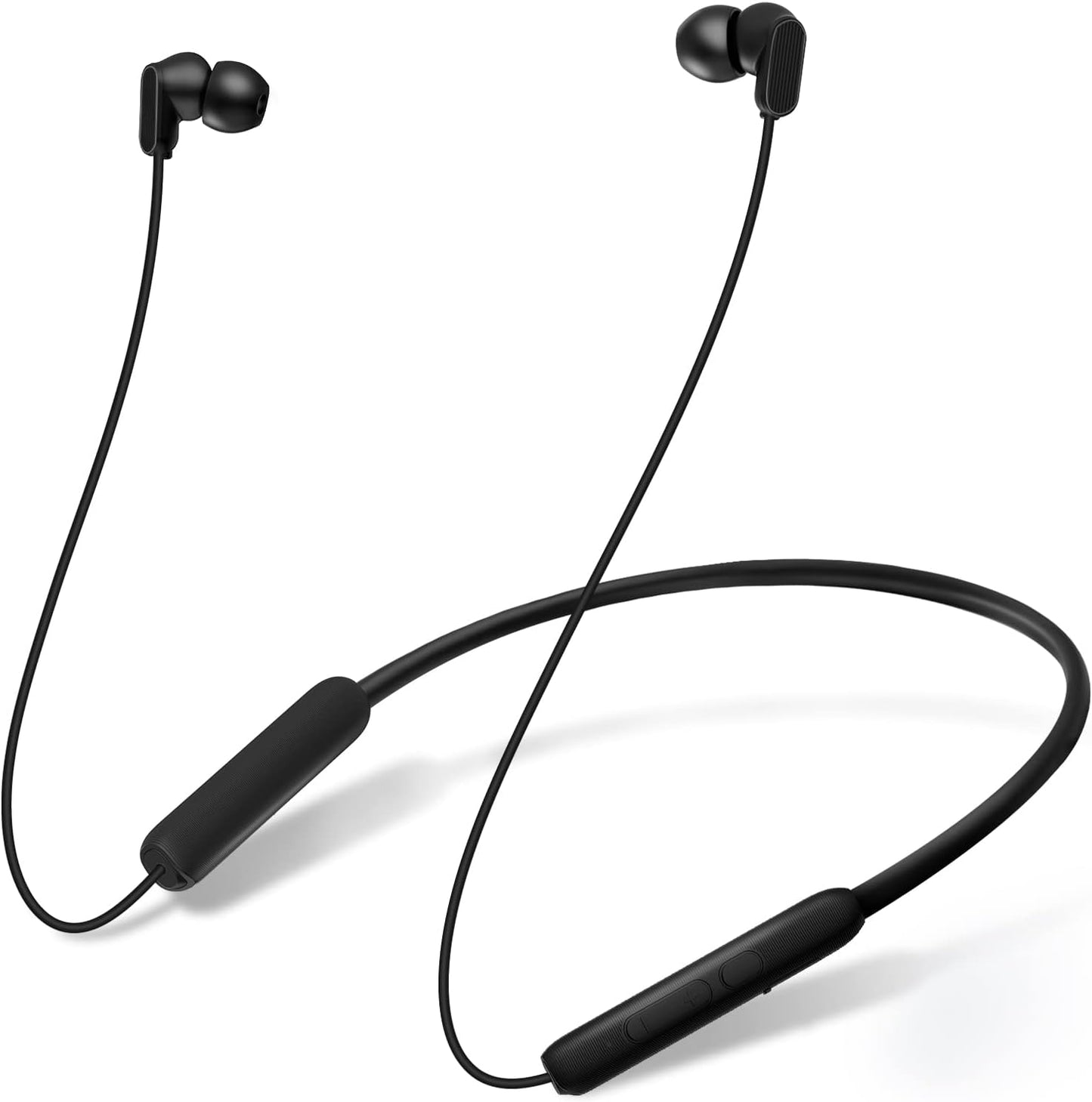 TONEMAC N18: Wireless Neckband Earbuds, 20H Playtime, Deep Bass -Black