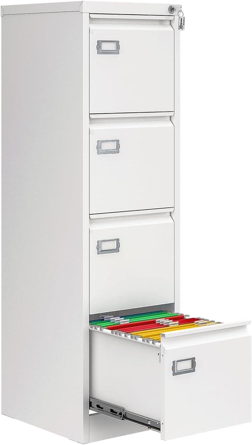 4 Drawer File Cabinet with Lock for Home Office Organization