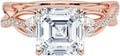 1-3 CT Moissanite Engagement Ring - Asscher Cut Brilliance