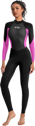 KMT Women Wetsuit 3/2mm Fullbody Back Zipper - Warm, Snug Fit