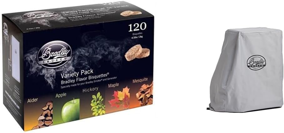 Bradley Smoker Bisquettes and Waterproof Electric Smoker Cover