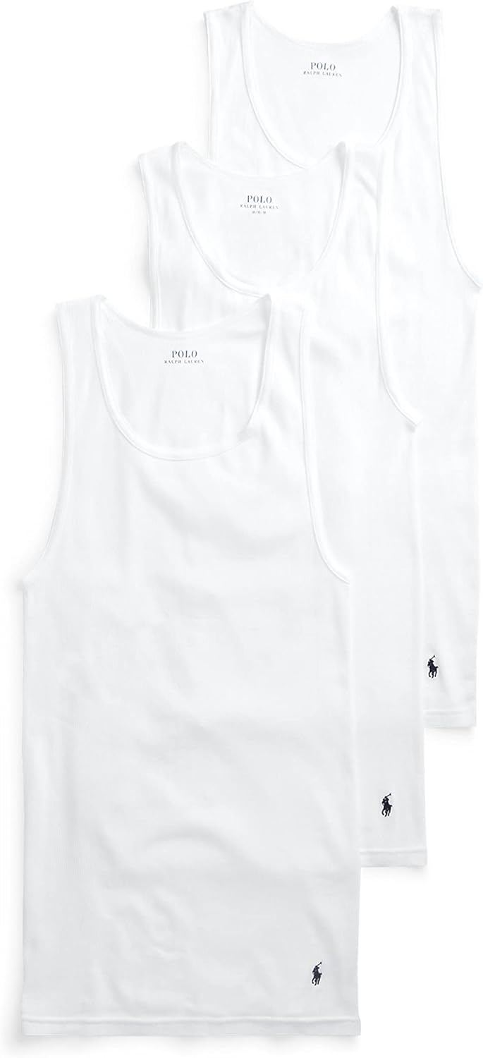 Polo Ralph Lauren Classic Fit Cotton Tanks 3-Pack for Comfort