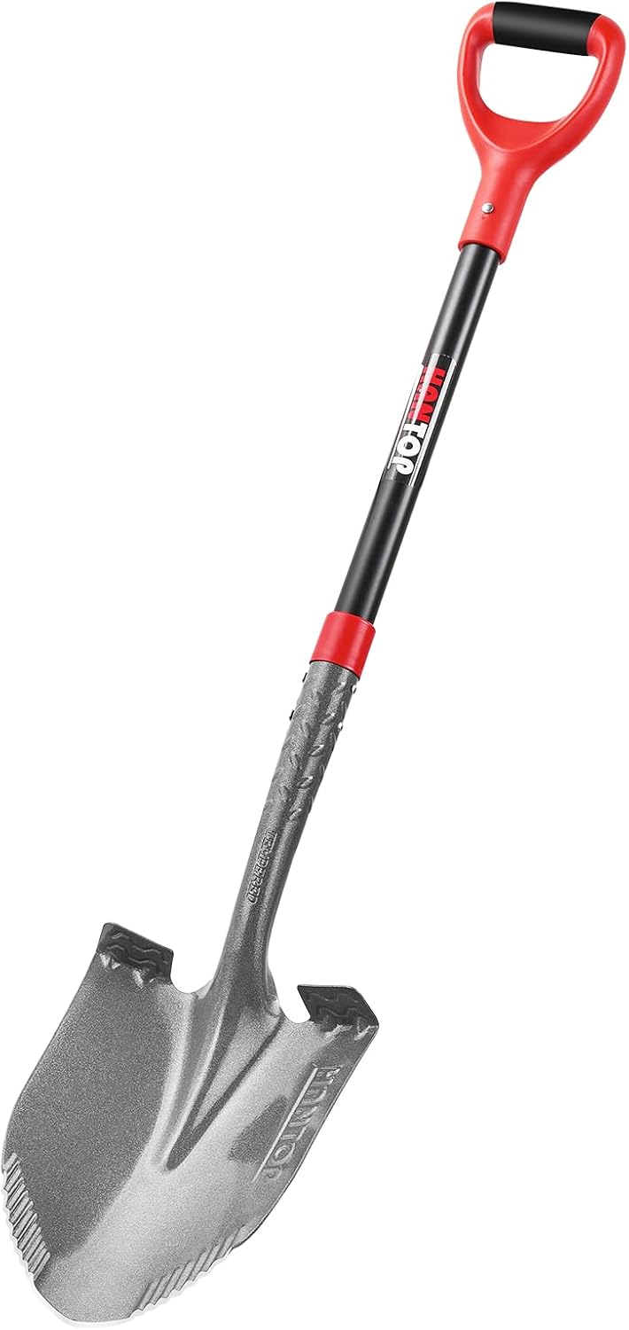 Digging Shovel Round Garden Spade with Fiberglass Handle 43 in