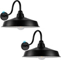 Dusk to Dawn Gooseneck Barn Light Outdoor 16in Dome - Sensor Outdoor