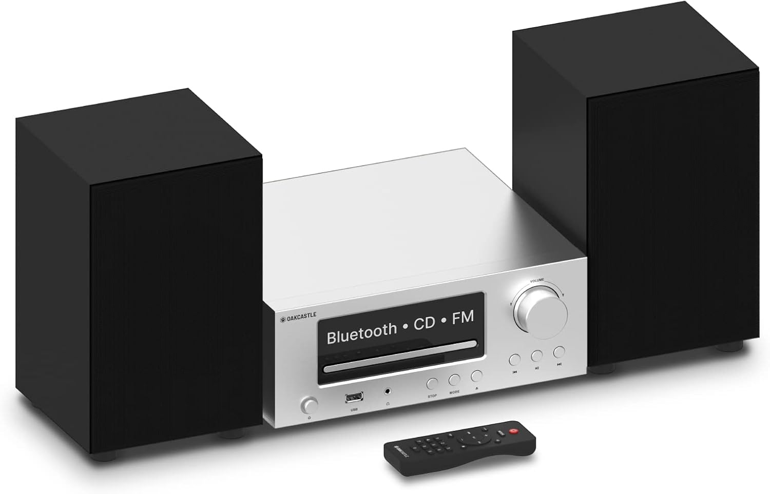 100W Bluetooth Stereo Shelf System with CD Player and Radio