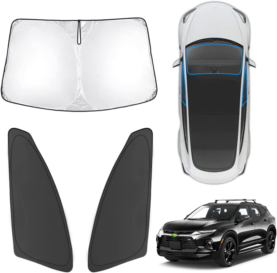 Karltys 3PCS Windshield Sun Shade for Chevy Blazer 2019-2026