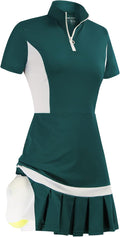 Women Tennis Golf Dress with Shorts and Pockets - Active Polo Dress