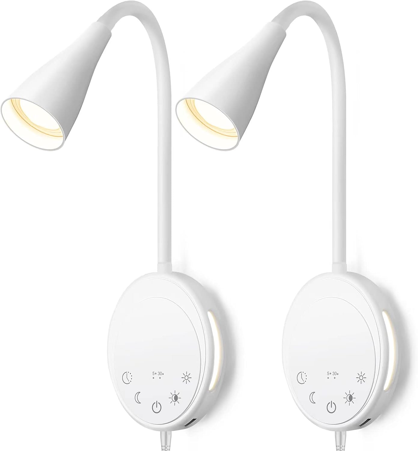 LED Wall Mount Reading Light with Touch Control and USB Output