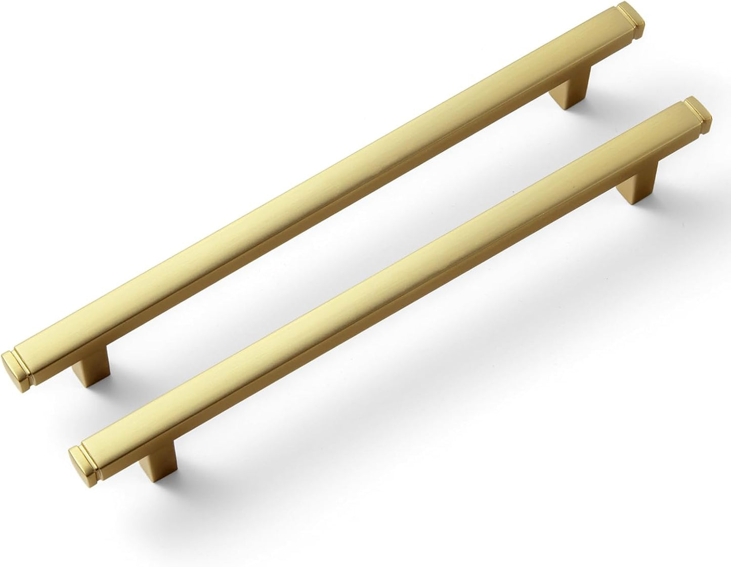 Goo-Ki Brushed Brass Drawer Handles for Kitchen Cabinets 6-Pack