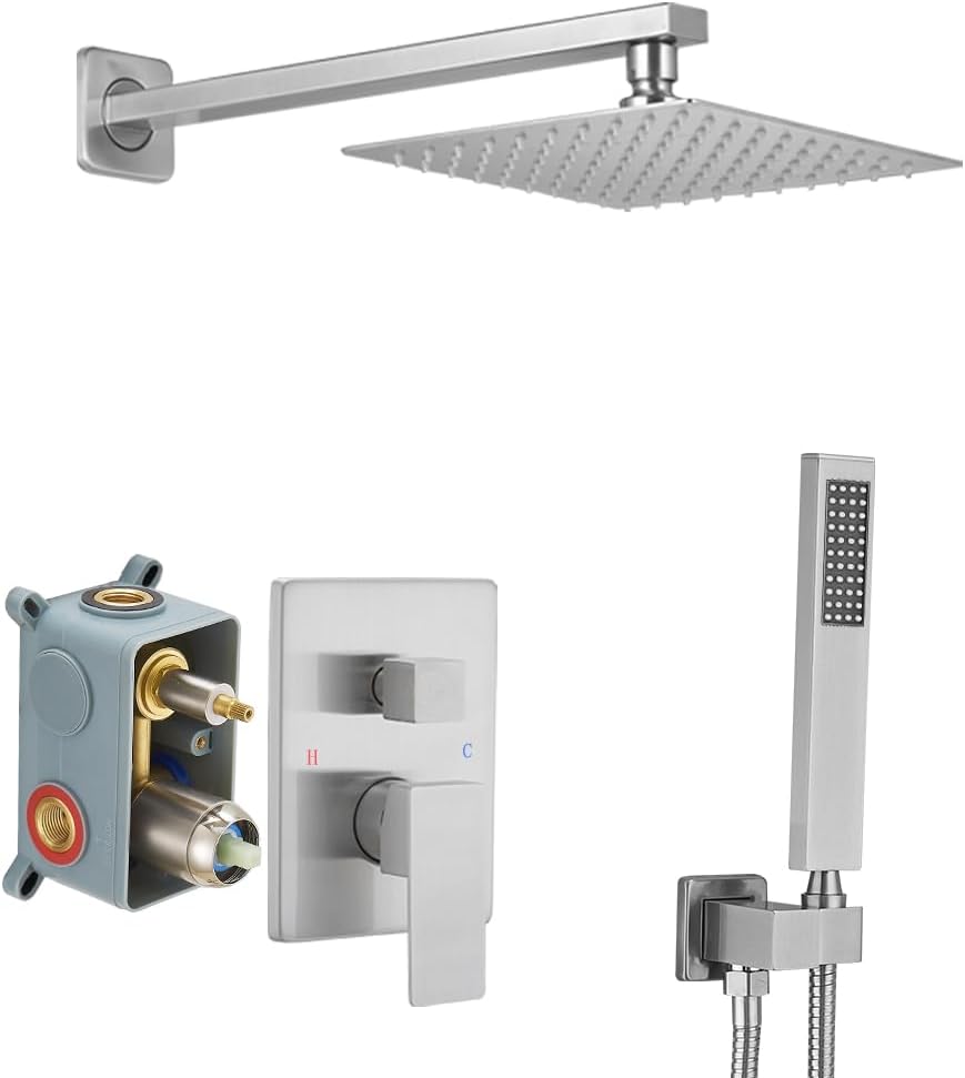 Heable Brushed Nickel Shower System for Luxurious Baths